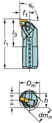 Barre d’alésage T-max P à bride A32UMWLNL06 Sandvik Coromant