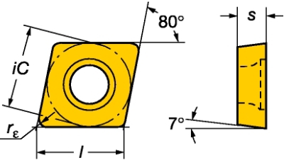 Plaquette de tournage CCGX 12 04 04-AL H10 Sandvik Coromant