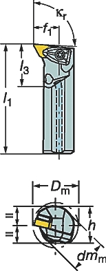 Barre d’alésage T-max P à bride A32TDDUNL11 Sandvik Coromant