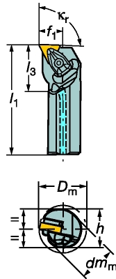 Barre d’alésage T-max P à bride A25TDTFNL16 Sandvik Coromant