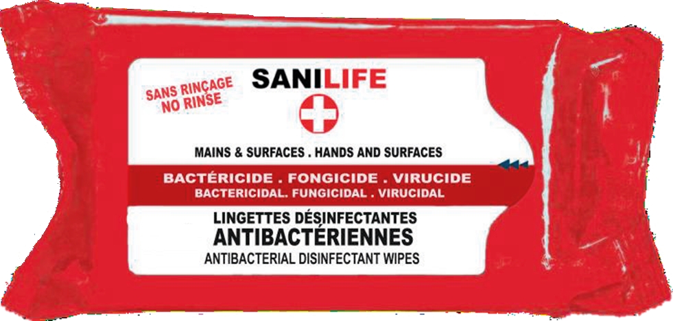 Lingettes désinfectantes virucides 142100 Sanilife