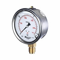 Manomètre à bain raccord vertical boitier cylindrique série Citec