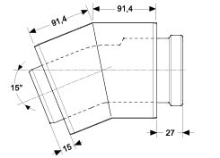 Coude 15° condens Ø 60/100 Saunier Duval