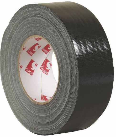 Tissu couché polyethylène noir 50 x 25 mm Scapa