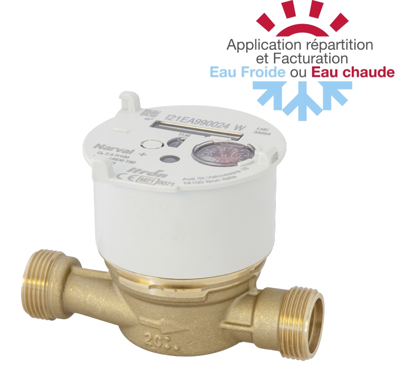 Compteur d'eau combiné Narval + EF et EC sans boîte