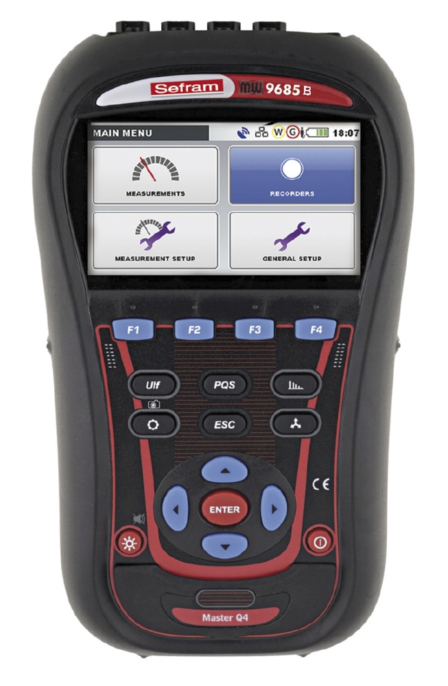 Analyseur de puissance et qualité d'énergie 4U/4I écran couleur USB ethernet