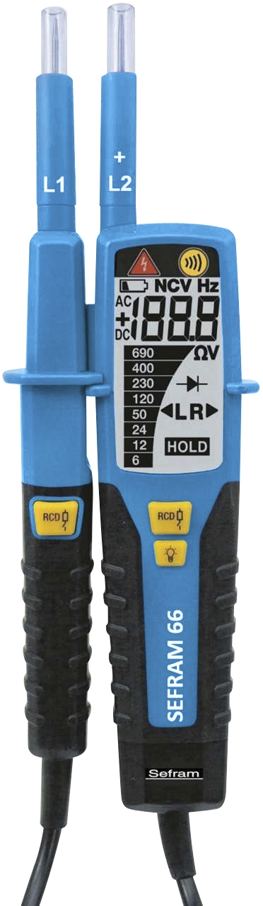  Détecteur de tension (DDT/VAT) et testeur de continuité SEFRAM 66 