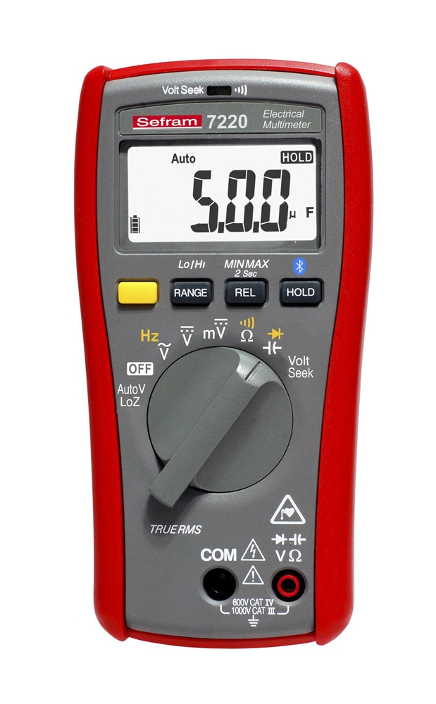 Multimètre numérique 6000 points, TRMS (AC), Bluetooth SEFRAM 7220 Sefram
