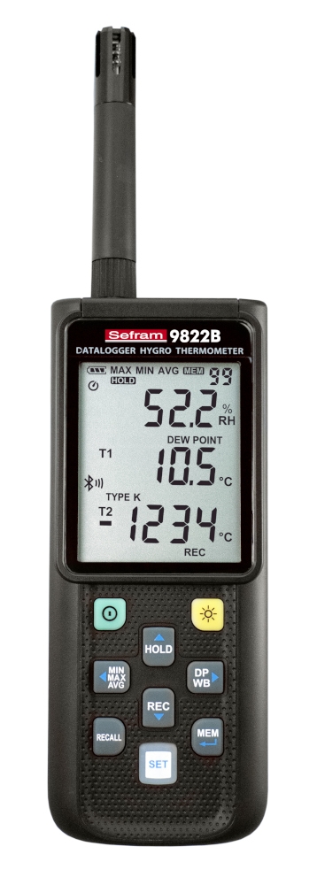 Thermo-hygromètre numérique enregistreur portable Bluetooth SEFRAM 9822B Sefram