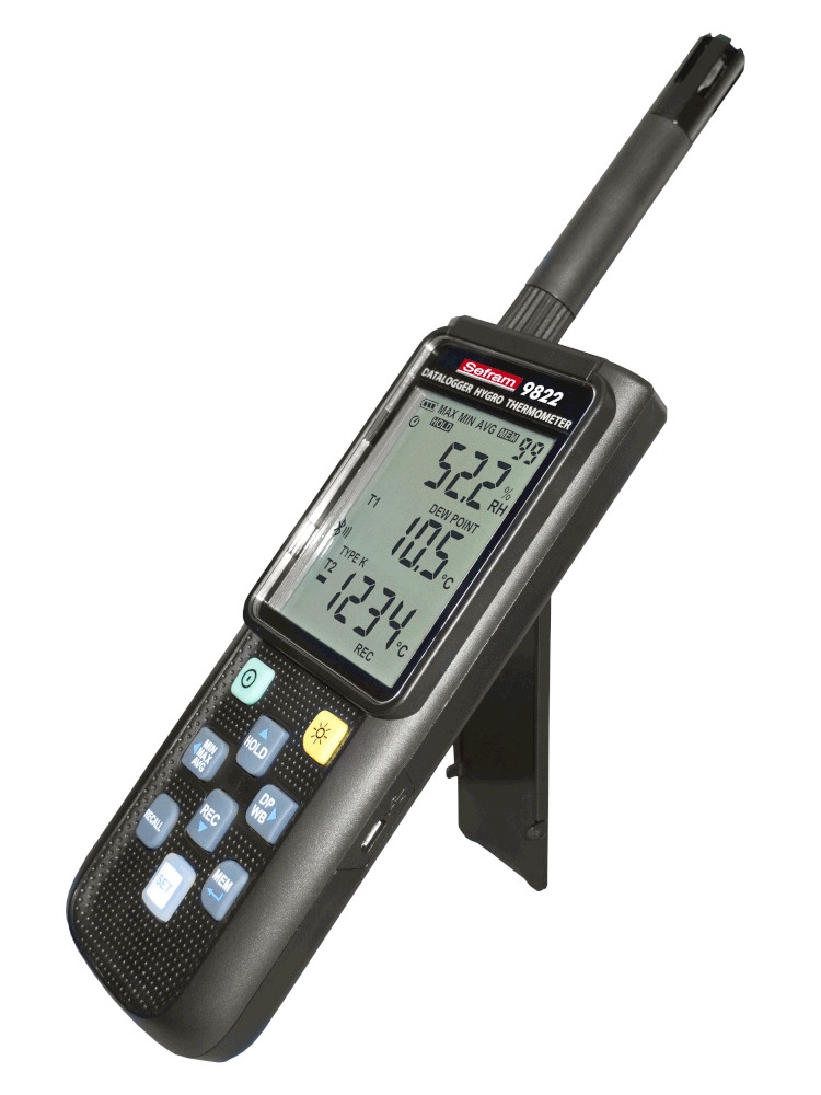 Thermo-hygromètre numérique enregistreur portable SEFRAM 9822 Sefram