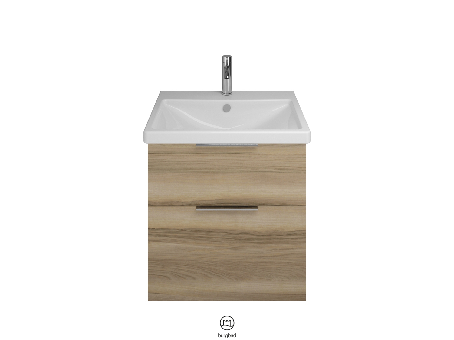 Meuble sous-plan et plan vasque Eqio Smart 2 tiroirs - 60 cm Burgbad
