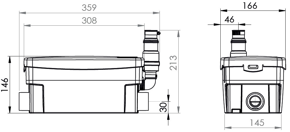 Pompe de relevage SANIDOUCHE + - SFA - D2UPSTD