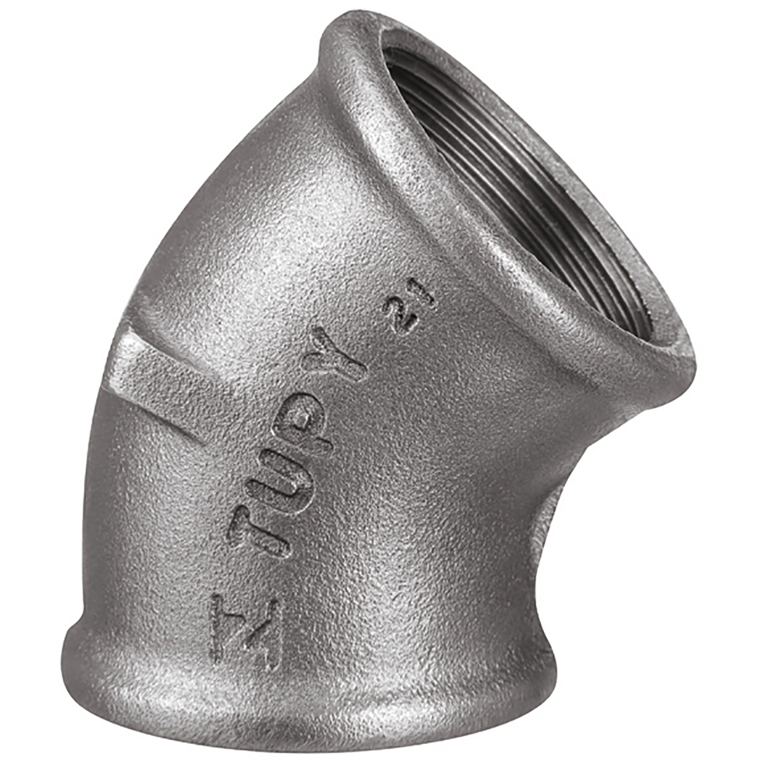 Coude 45° fonte noire FF