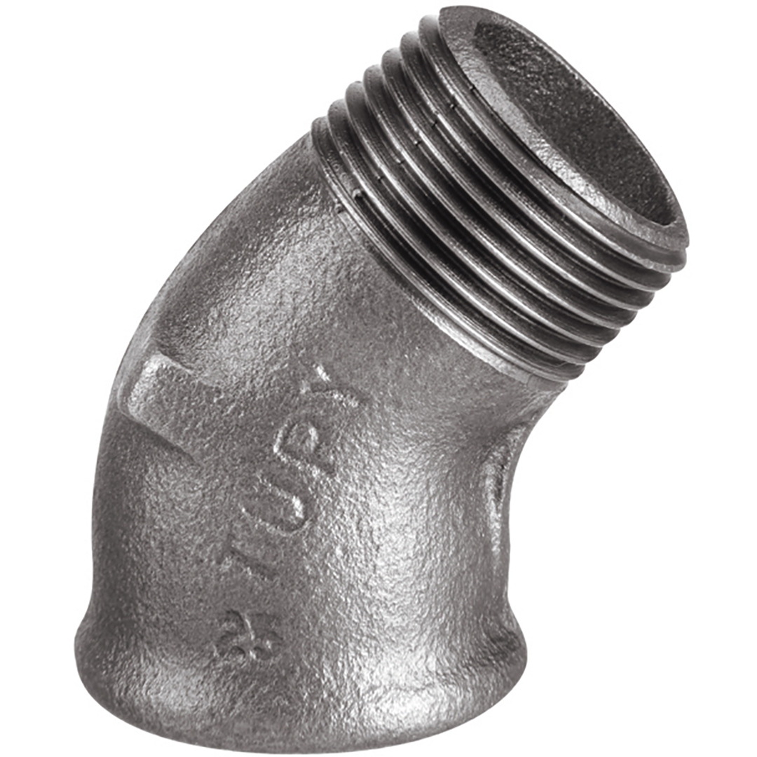 Coude 45° fonte noire MF