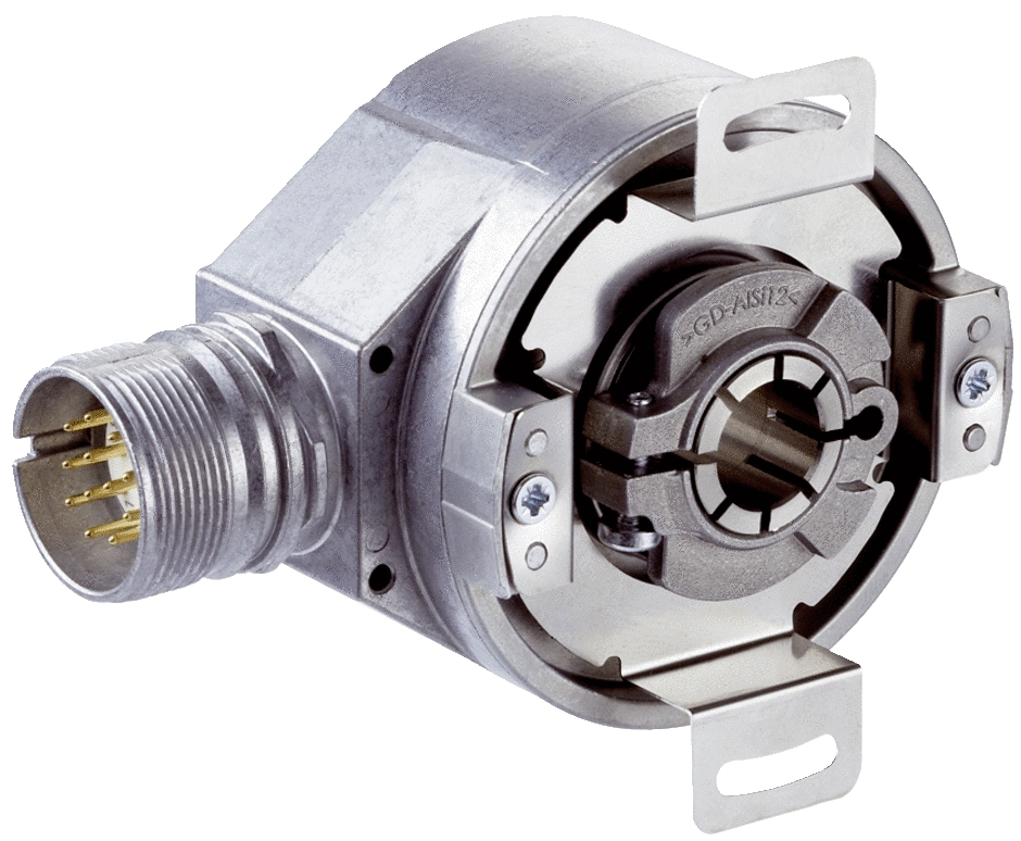 CODEUR INC. 1024PTS. A DISQUE EN METAL, 10-32V. SORTIE HTL, AXE CREUX 14MM TRAVERSANT Sick