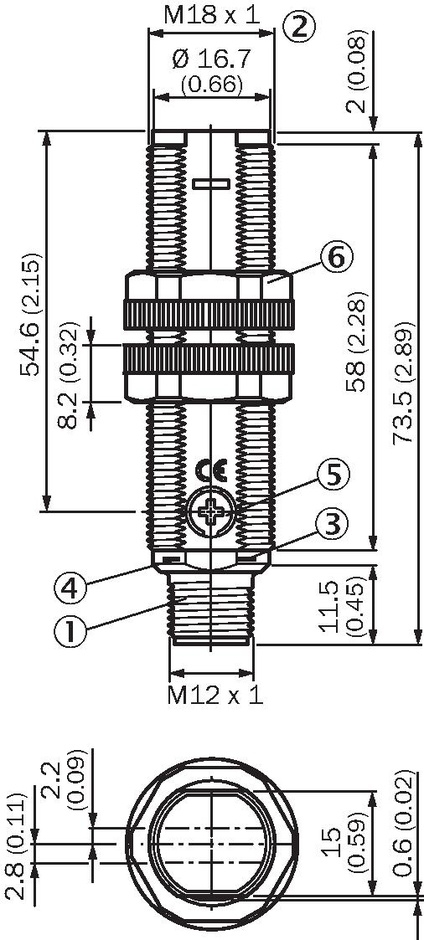 Détecteur photoélectrique laser M18 GRTE18 portée 115mm mode réflexion directe énergétique NPN M12 4P Sick