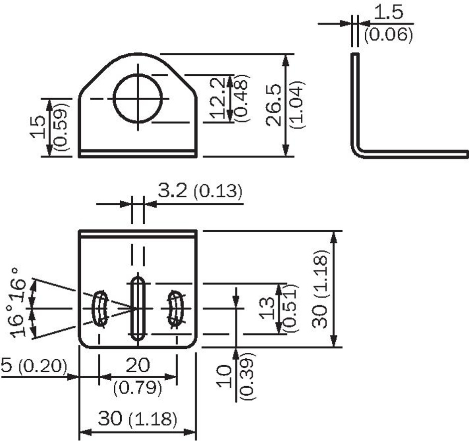 Equerre de fixation inox BEF-WN-M12N pour boîtier M12 Sick
