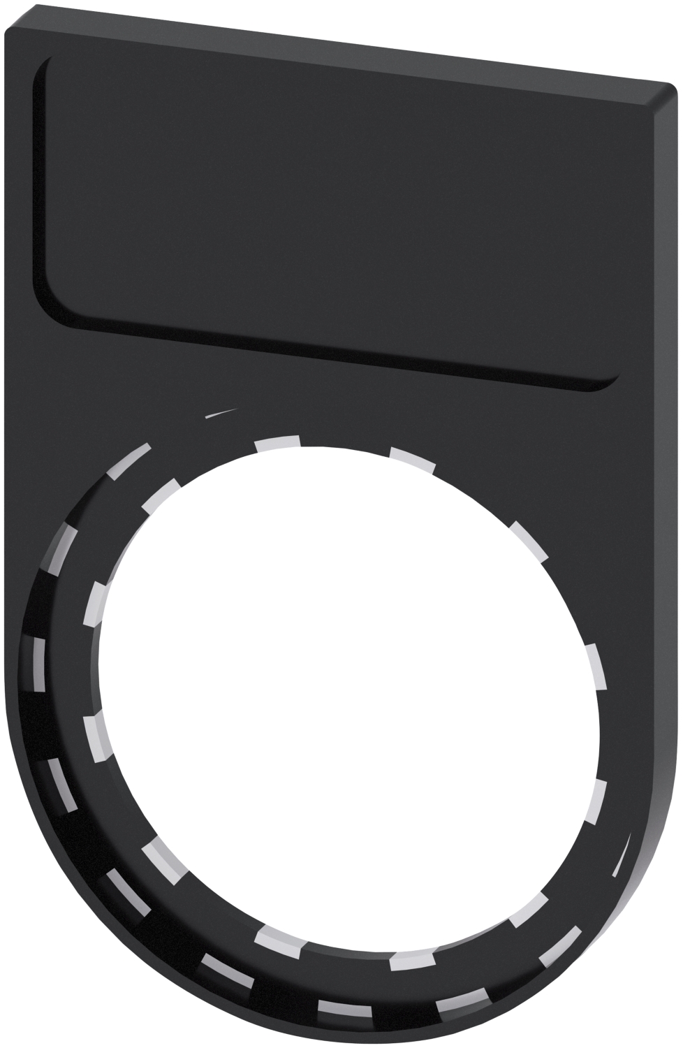  Porte-étiquette, 22 mm, plat, arrondi en bas, noir 