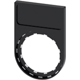  Porte-étiquette, 22 mm, plat, arrondi en bas, noir 