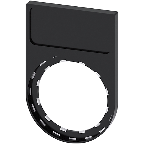 Porte-étiquette, 22 mm, plat, arrondi en bas, noir Siemens 