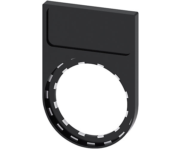 Porte-étiquette, 22 mm, plat, arrondi en bas, noir Siemens 