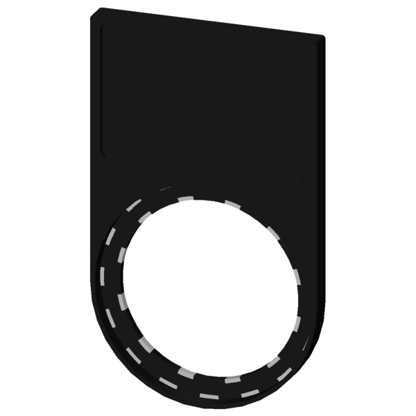 Porte-étiquette, 22mm, plat, Cadre arrondi en bas, noir, pour plaquette de repérage 17,5 mm x 27 mm, à coller Siemens