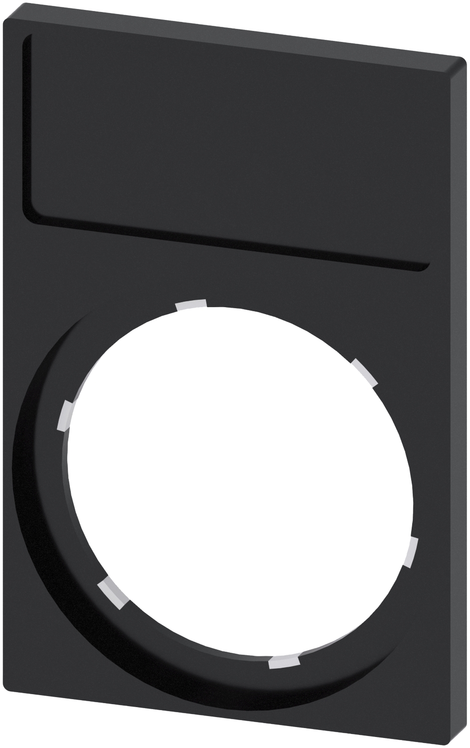 Porte-étiquette, 22mm, Cadre anguleux en bas, noir, pour plaquette de repérage 12,5 mm x 27 mm, à coller Siemens