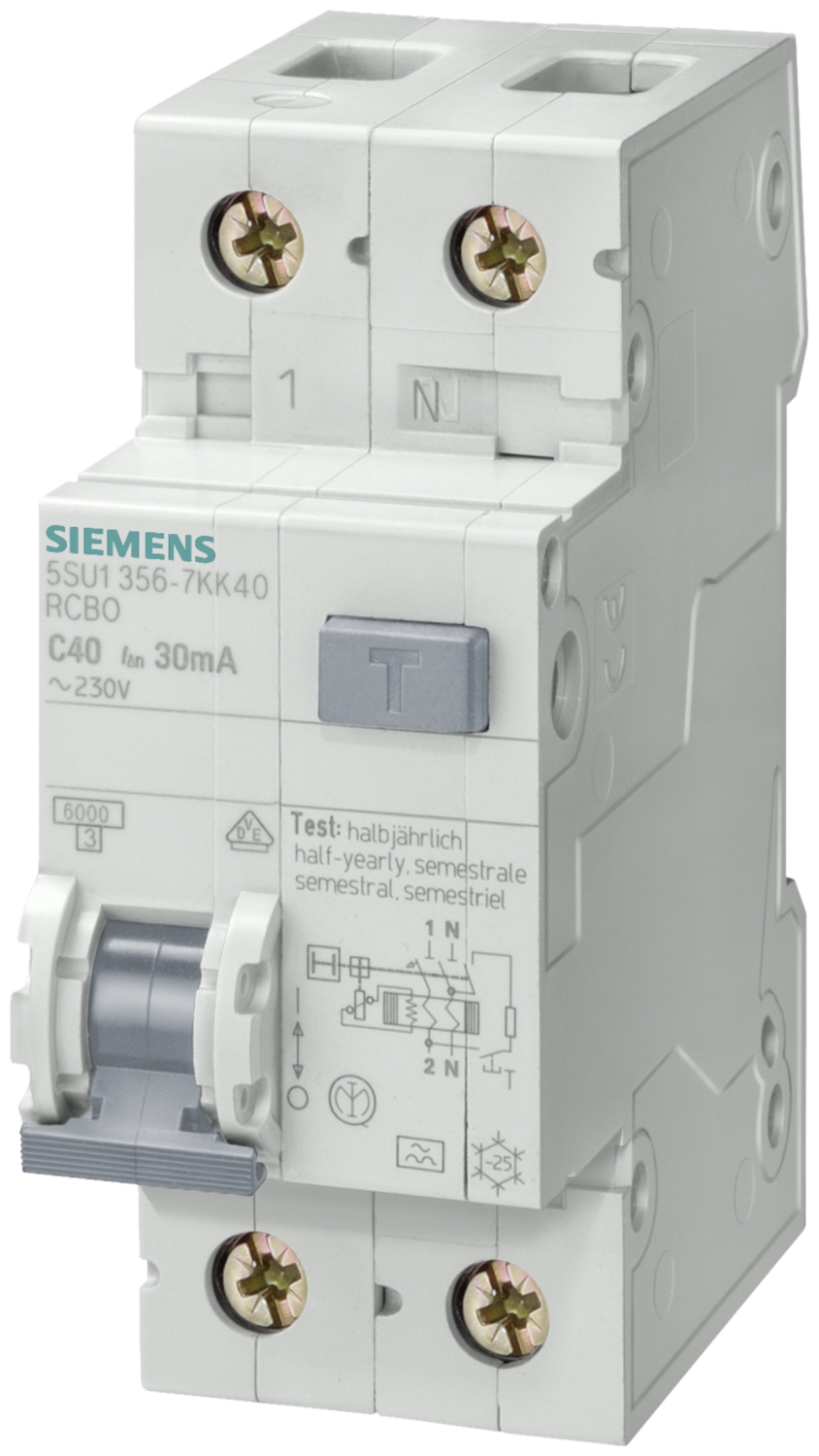 Disjoncteur différentiel Courbe B Type A 6 kA Siemens
