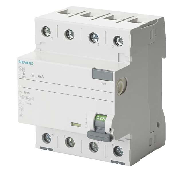 Interrupteur différentiel ASV3 3P+N Type A (AC/DC) Siemens 