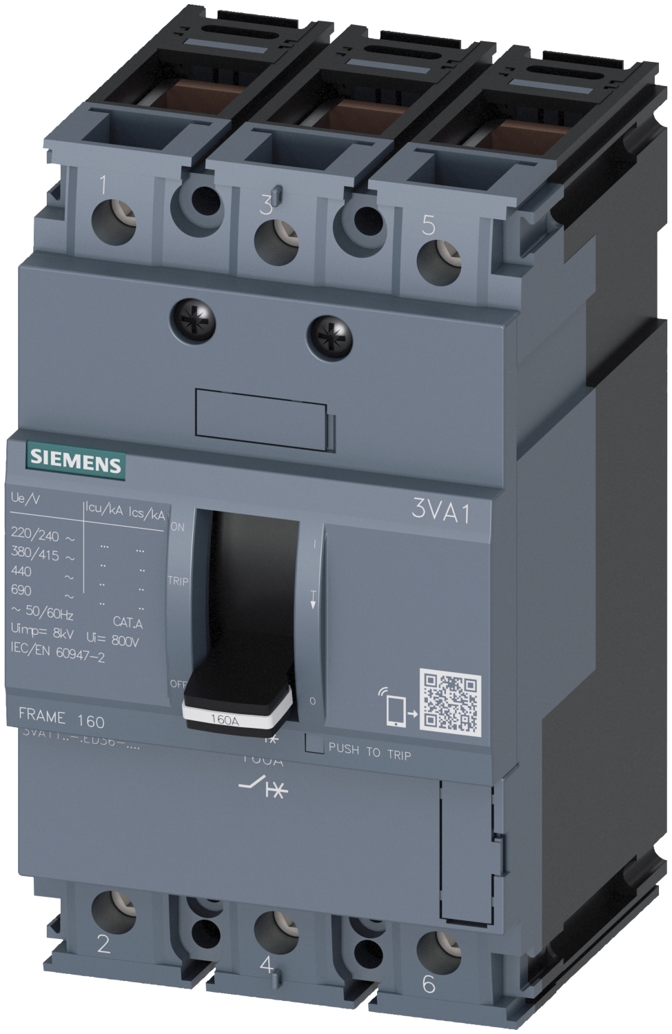 Disjoncteur 3VA1 CEI cadre 160 classe de coupure S Siemens 