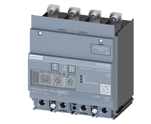Dispositif de protection différentielle RCD520B 4 pôles Siemens 