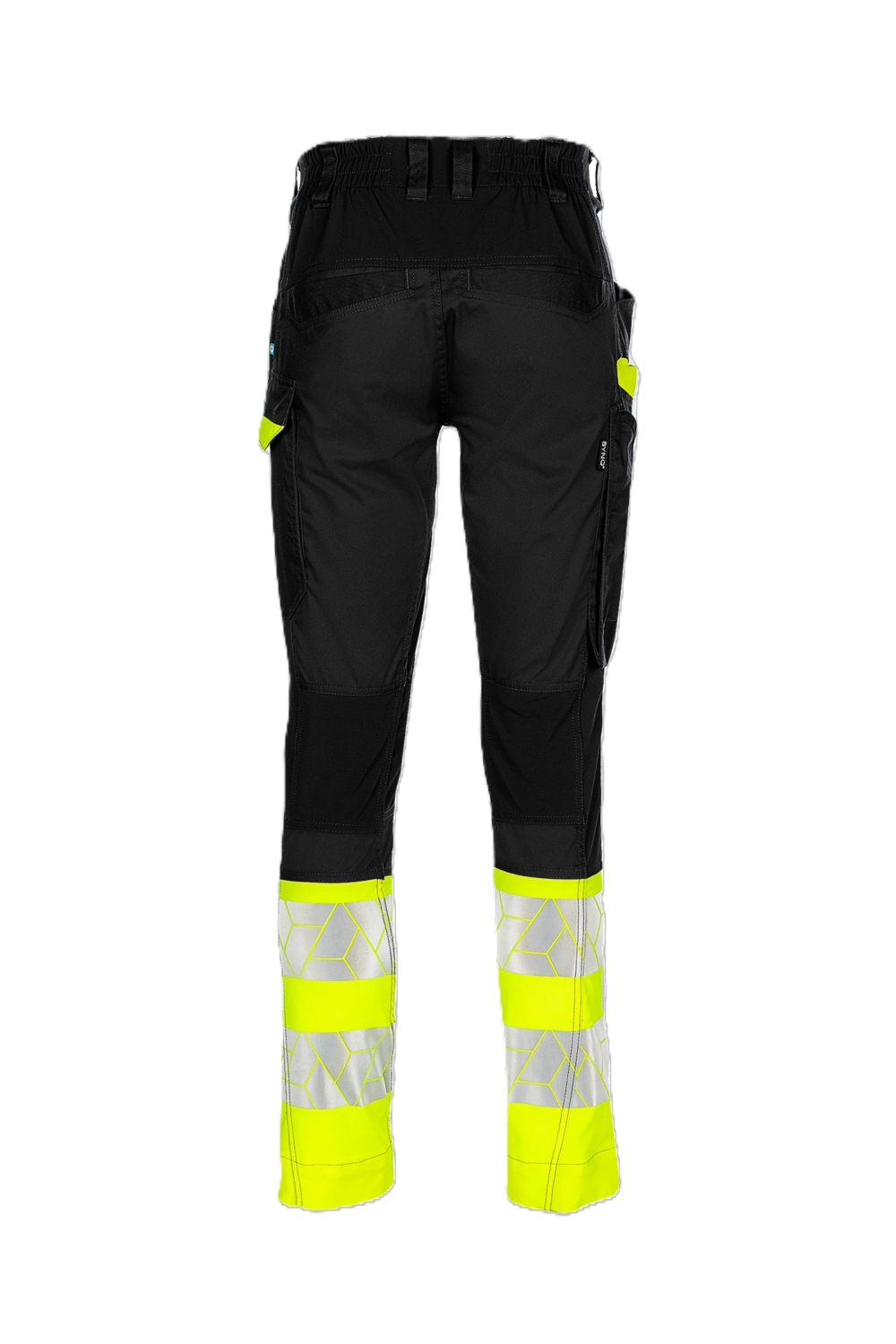 Pantalon HV polyester recyclé coton mixte Qlear noir / jaune Synq