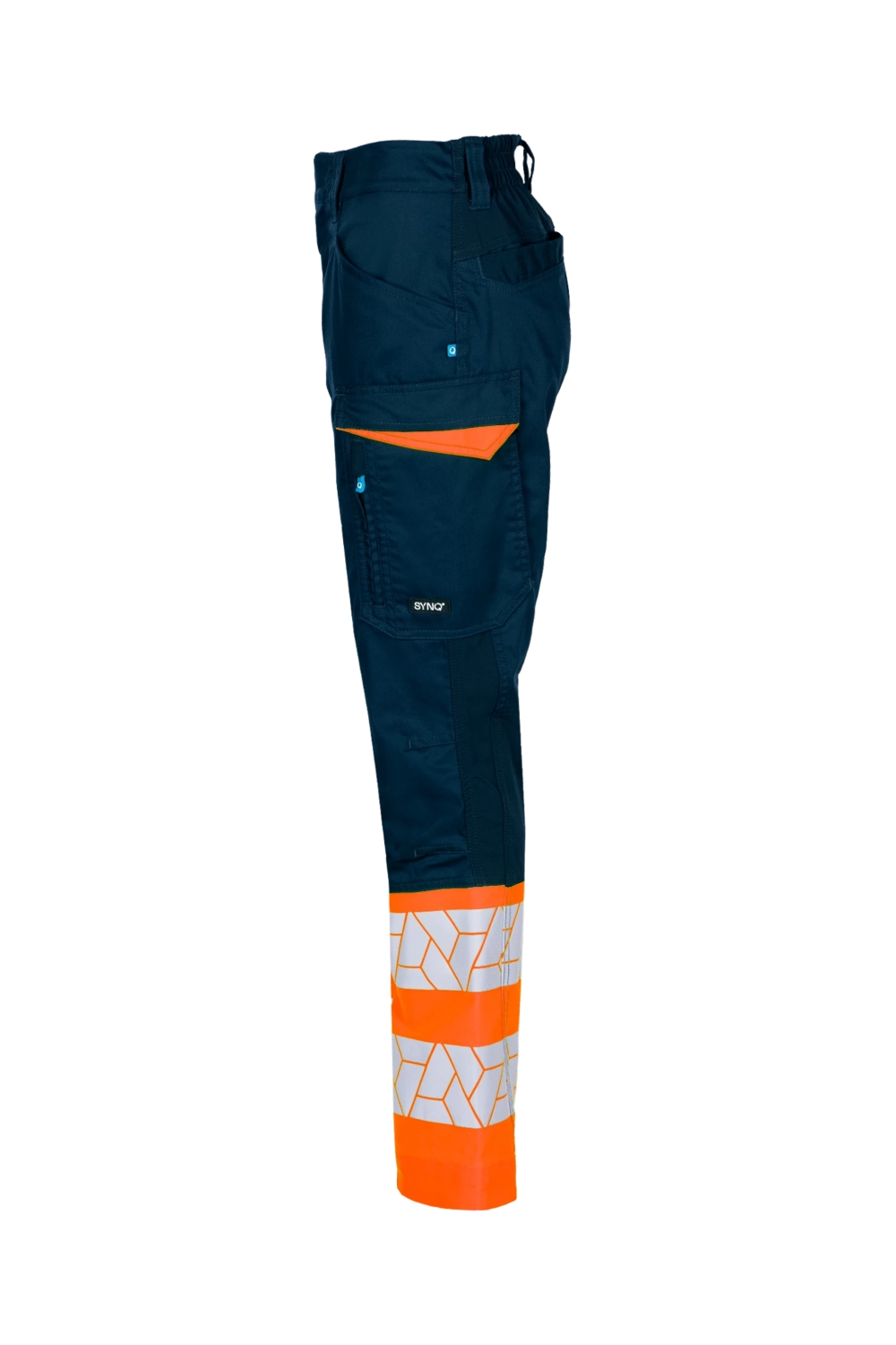 Pantalon HV polyester recyclé - coton femme Qlear orange / marine Sioen