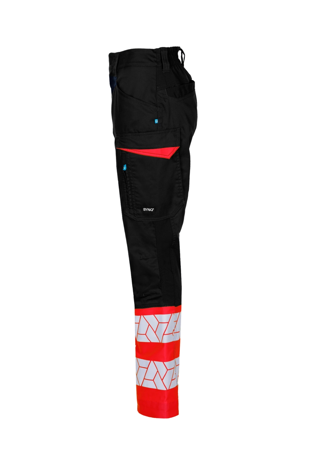 Pantalon HV polyester recyclé - coton femme Qlear rouge / noir Sioen