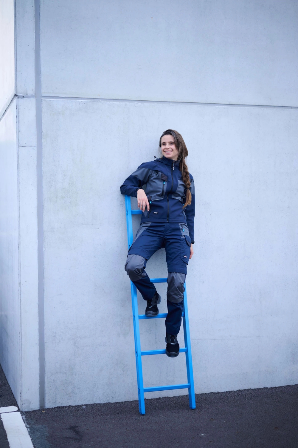 Softshell polyester recyclé élasthanne membrane TPE femme Stunter marine / gris anthracite Sioen