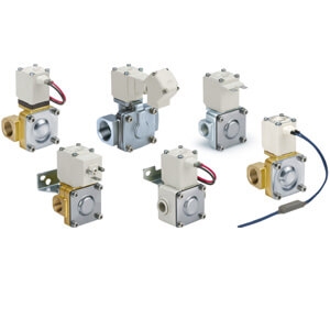 Electrovanne complète 2/2 NF commande asservie aluminium membrane NBR série VXD SMC