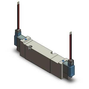 VQZ**5*, Série 1000/2000/3000, Electrodistributeur 5/2, 5/3, joint élastique, montage sur embase SMC