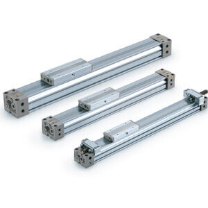 Vérin pneumatique sans tige diamètre 25 double effet amortissement pneumatique pour charge lourde sans bloc droit série MY1B SMC