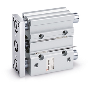 Vérin pneumatique compact diamètre 16 double effet tige guidée lisse amortissement pneumatique réglable série MGPM SMC