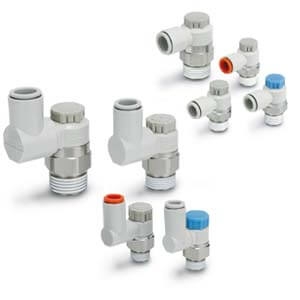 Limiteur de débit AS*2/3*1F-A raccord instantané Poussoir verrouillable Coudé/Universel