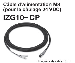 Câble d’alimentation M8 pour ionsieur type soufflette série IZG10