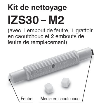 Kit de nettoyage de l'électrode pour ioniseur de type barre série compatible IZS40/41/42 série IZS31