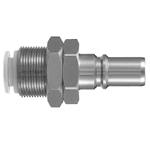 Embout P modèle trav de cloison encliq pour tube - Laiton nick série KK SMC