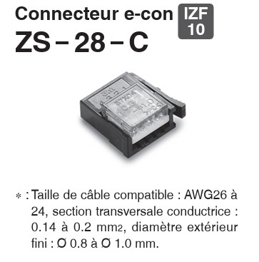Connecteur e-con pour ioniseur de type ventilateur série compatible IZS40/IZF10 série IZF10