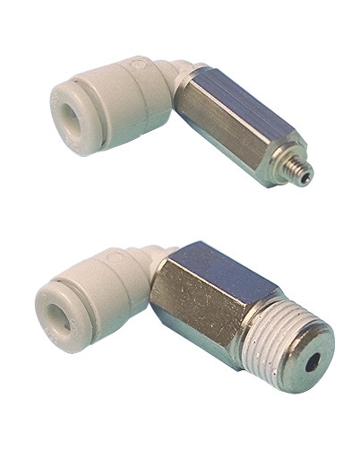 Piquage coude 90° allongé tube x mâle métrique laiton nick polymère série KQ2W SMC