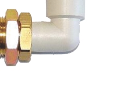 Coude union 90° traversé de cloison encliquetable pour tube polymère laiton série KQ2L SMC