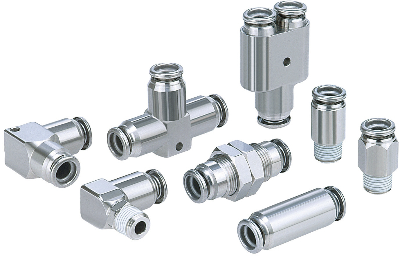 Piq droit 6 pans intérieur encliquetable tube x mâle BSPP métrique inox 316 série KQ2S SMC