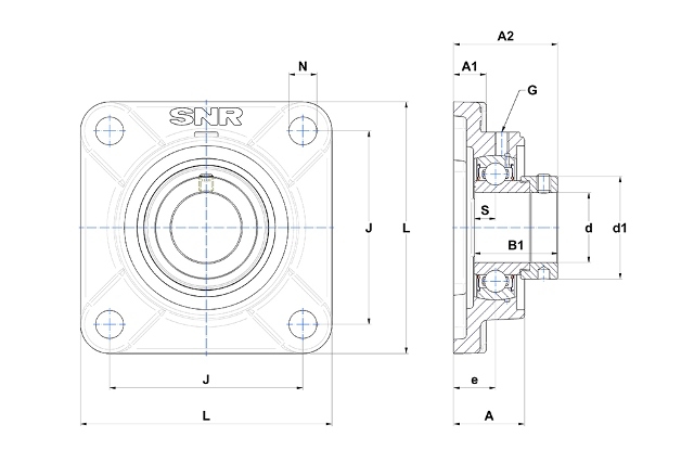 Paliers inox auto-aligneur SESF - Avec rainure pour bouchon NTN SNR