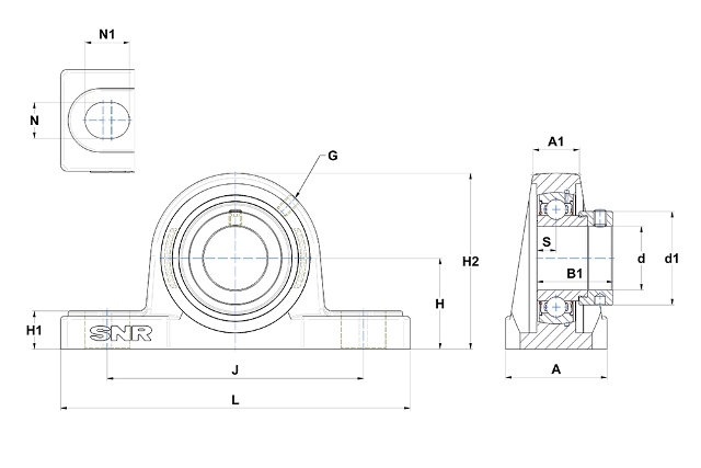 Paliers inox auto-aligneur SESP - Avec rainure pour bouchon NTN SNR