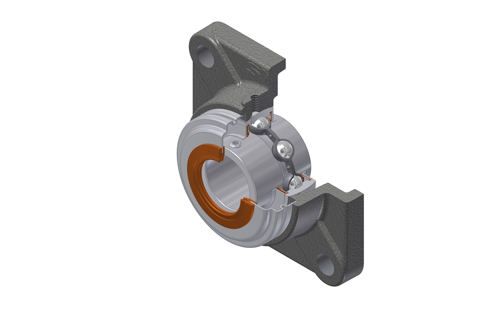 Paliers inox auto-aligneur SUCF - 2 bouchons ouverts - Côtes pouces NTN SNR